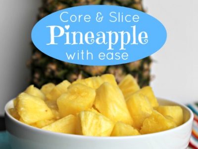 Core and slice a pineapple