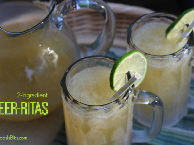 Try a frosty mug of Beer-Ritas for an easy summer cocktail! This two-ingredient beer margarita recipe is refreshing and citrusy.