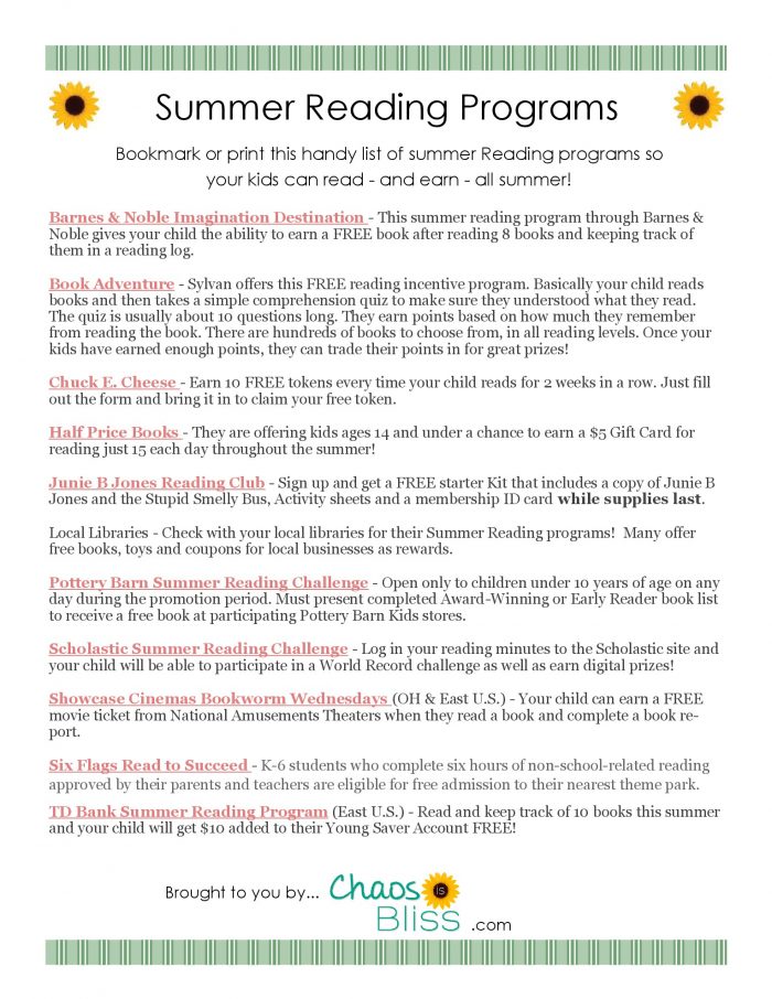 Saving this Summer Reading Programs free printable so my kids can continue learning through reading, and earn rewards too!