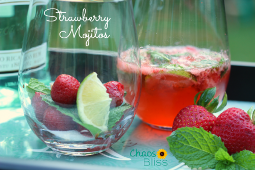 There could not possibly be a more refreshing summer adult beverage than a ice cold Strawberry Mojito, made with freshly picked strawberries and homegrown mint.