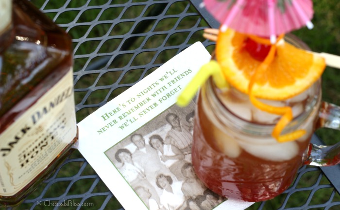 Take that sweet tea up a notch with this Boozy Back Porch Punch, a delicious late summer honey whiskey drink.