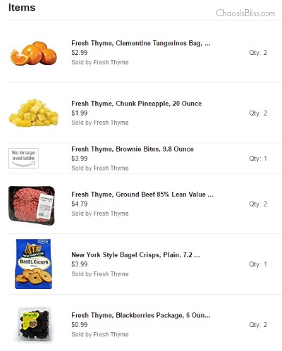 Prime Now Fresh Thyme review