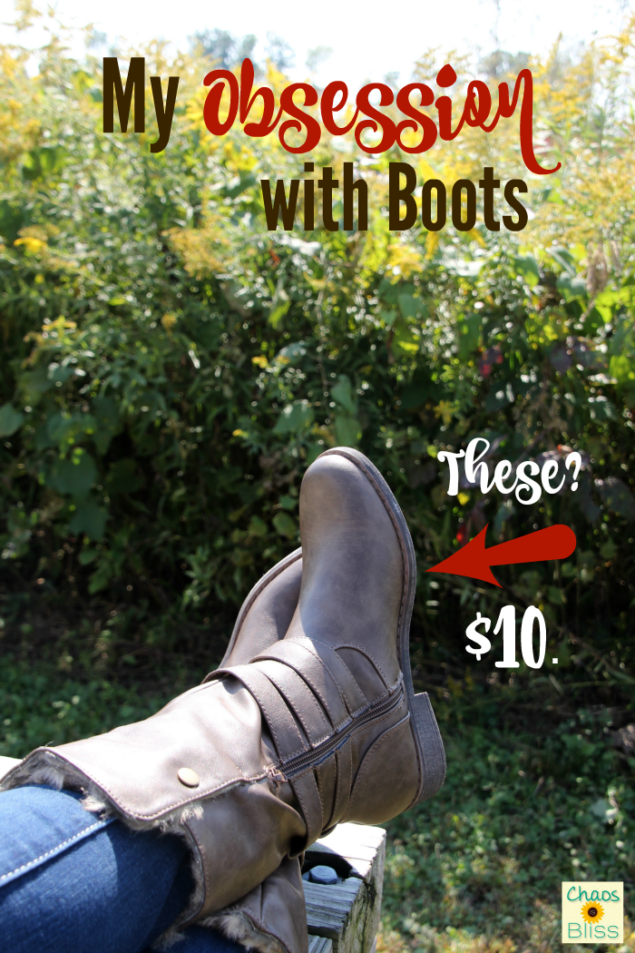 I have a serious obsession with boots. I'm all about frugal fashion, and I got these brand new boots for just $10!