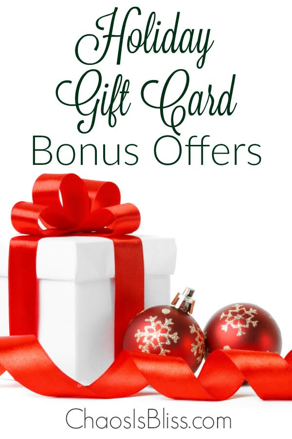 Holiday Gift Card Bonus Offers for 2017, because there's nothing wrong with getting a little something for yourself while buying a gift!