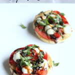 If you love caprese salad, you must try this open-face Caprese Sandwich, a vegetarian recipe using English muffins!