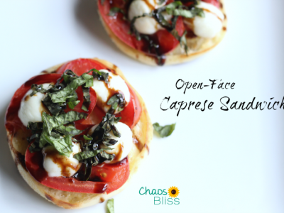 If you love caprese salad, you must try this open-face Caprese Sandwich, a vegetarian recipe using English muffins!