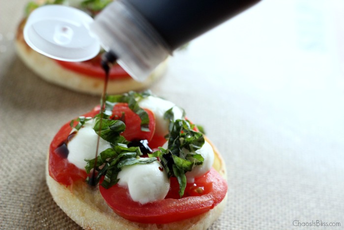 If you love caprese salad, you must try this open-face Caprese Sandwich, a vegetarian recipe using English muffins!