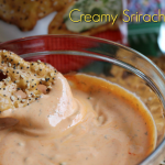 Spice up your playoff game party with this Creamy Sriracha Dip recipe, perfect for fresh veggies, potato chips and pretzels!