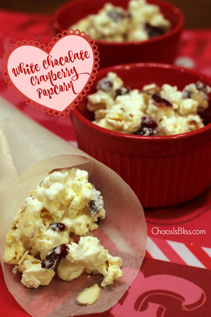 Looking for an easy salty-sweet snack mix? Try this White Chocolate Cranberry Popcorn recipe.