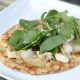 Arugula flatbread with pears, chicken, blue cheese and a made-from-scratch honey lime dressing is an easy dinner recipe for family or friends!