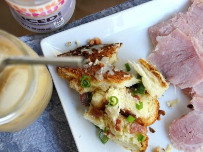 Savory Bacon and Cheddar French Toast Bake will be your go-to easy brunch recipe when you have a pitch-in, and it's also delicious as a side for dinner!