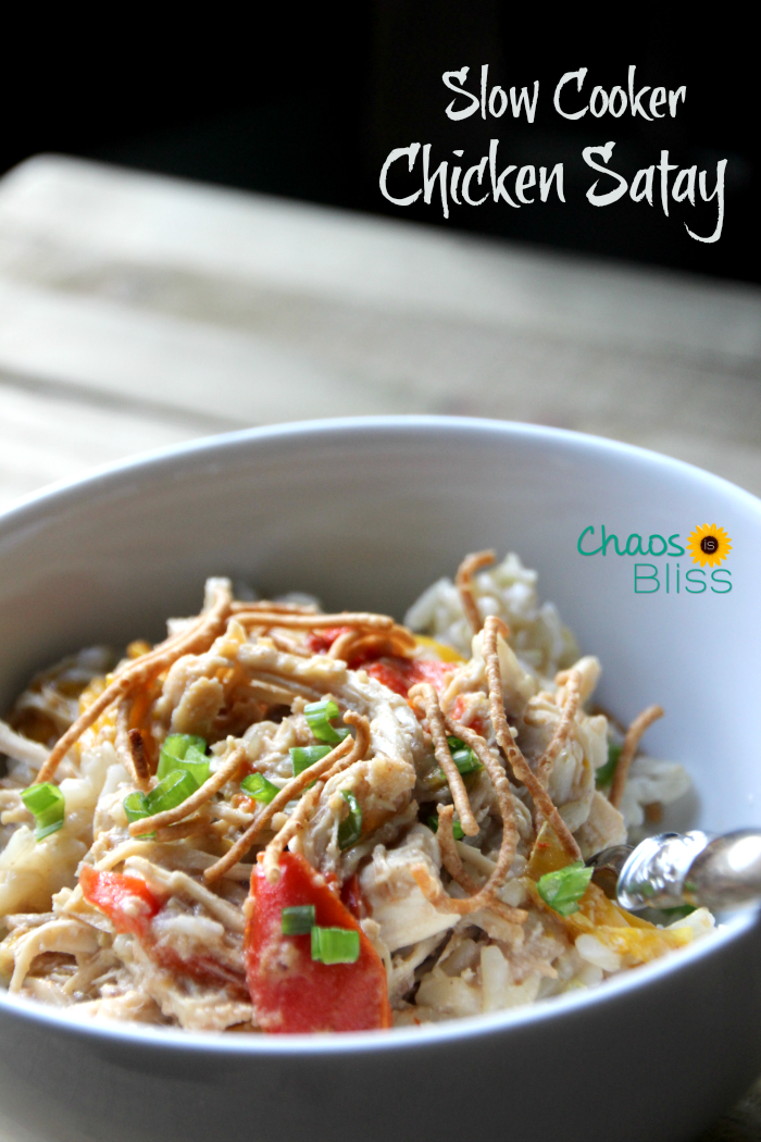 Here’s an easy and mild slow cooker chicken satay recipe that adds just the right heat without being too spicy!