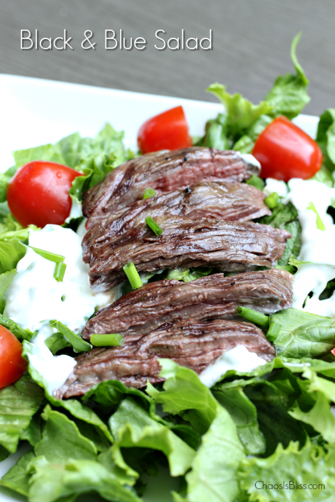 Black and Blue Salad with Homemade Blue Cheese Dressing Recipe