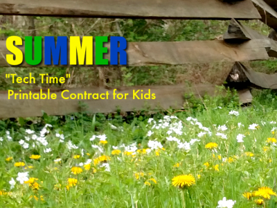 If you try to monitor your kids' usage of electronics on summer break, check out this free printable Summer Tech Time contract for kids!