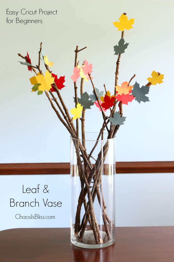 If you have a brand new Cricut and you're looking for an easy Cricut project for beginners, this Leaf & Branch Vase is the perfect craft!