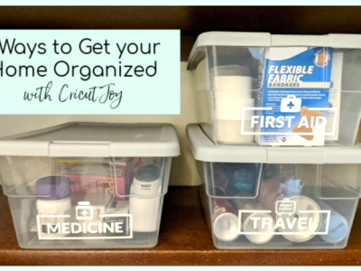 Organizing a medicine cabinet is one of those mindless tasks that seems to slip down the to-do list. Cricut Joy can make organizing easy and fun, and I've got 5 ways to get your home organized with Cricut Joy!