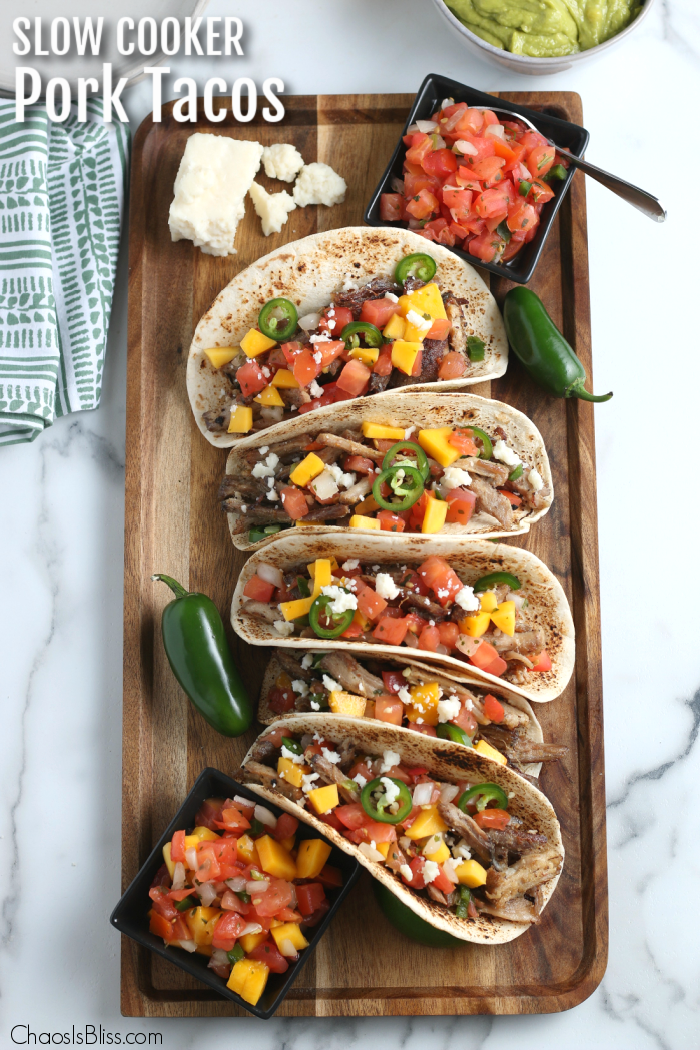 Drop these fresh ingredients into your slow cooker, and a few hours later your family will feast on savory Slow Cooker Pork Tacos!
