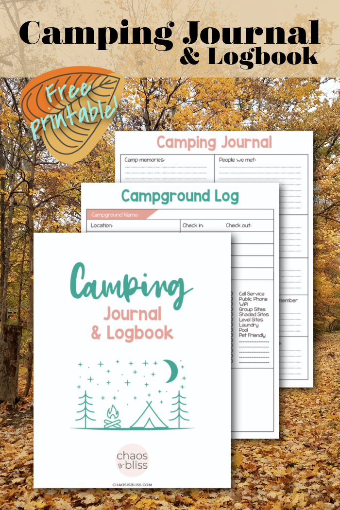 Organize notes from your camping trips together in one easy spot with this free printable camping journal and logbook!